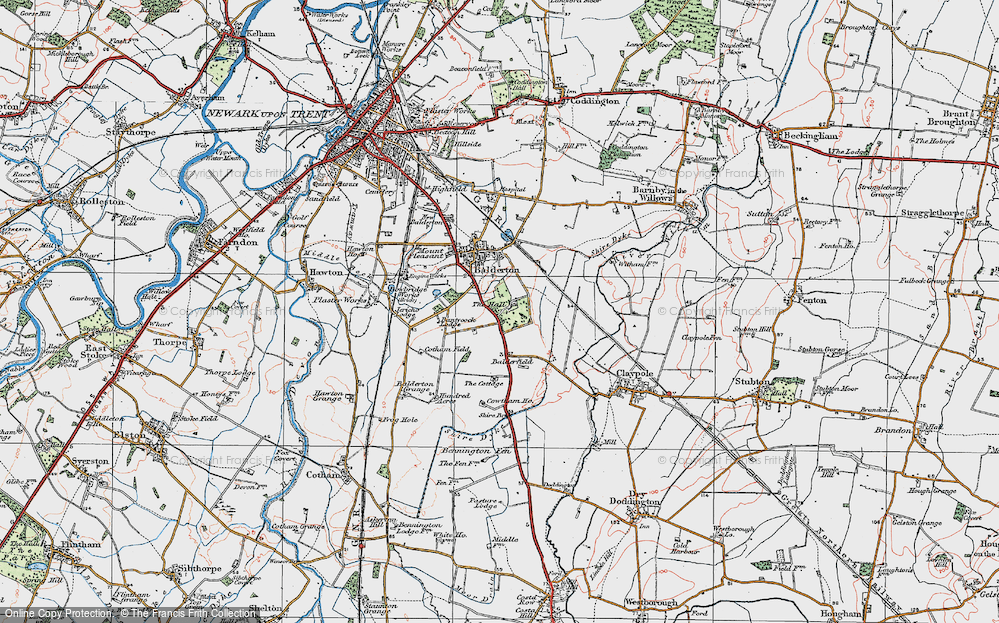 Old Map of Historic Map covering Balderfield in 1921
