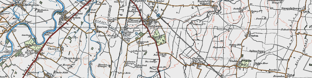 Old map of Balderfield in 1921