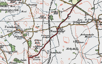Old map of Ferrensby in 1925
