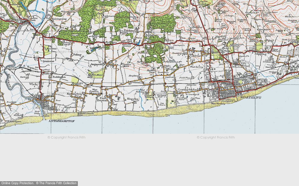Old Map of Ferring, 1920 in 1920