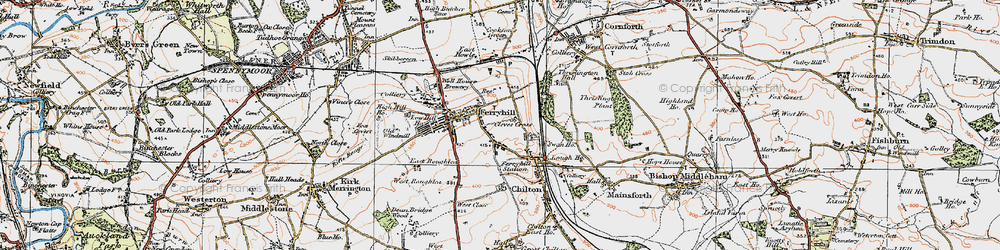 Old map of Ferryhill in 1925