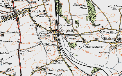 Old map of Ferryhill Station in 1925