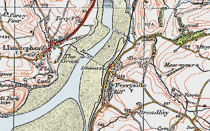 Old map of Ferryside in 1923