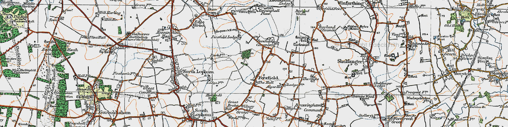 Old map of Fersfield in 1920