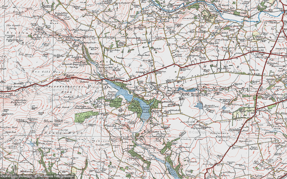 Old Map of Fewston Bents, 1925 in 1925