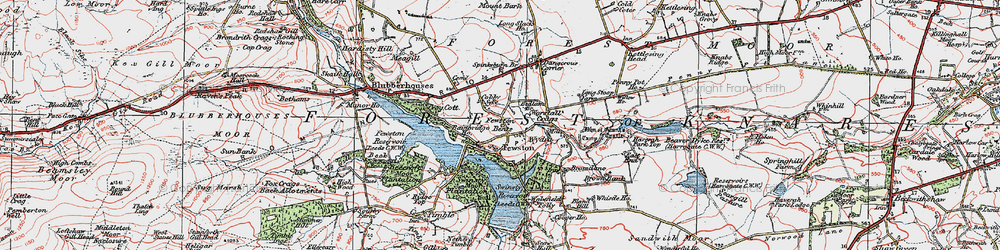 Old map of Fewston Bents in 1925