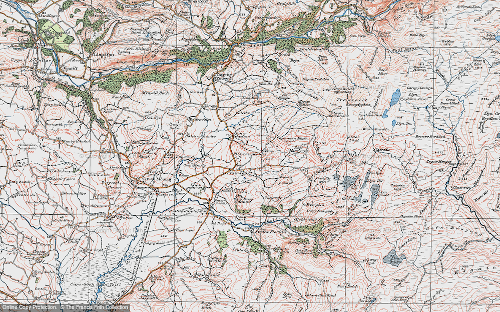 Old Map of Ffair-Rhos, 1922 in 1922