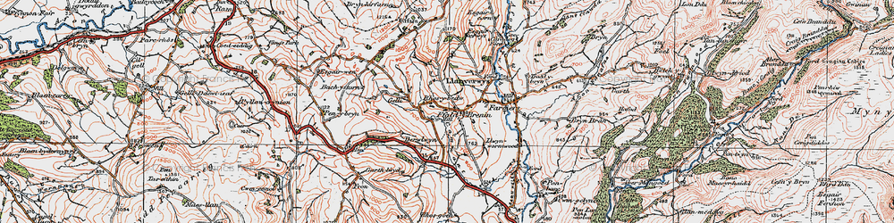 Old map of Bryn Gareg in 1923