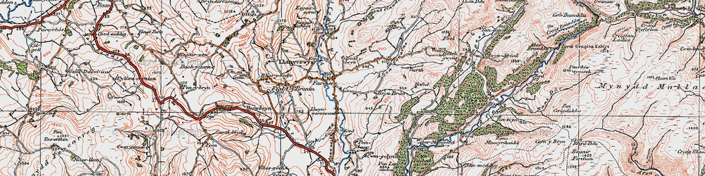 Old map of Afon Fanafas in 1923
