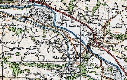 Old map of Ffawyddog in 1919