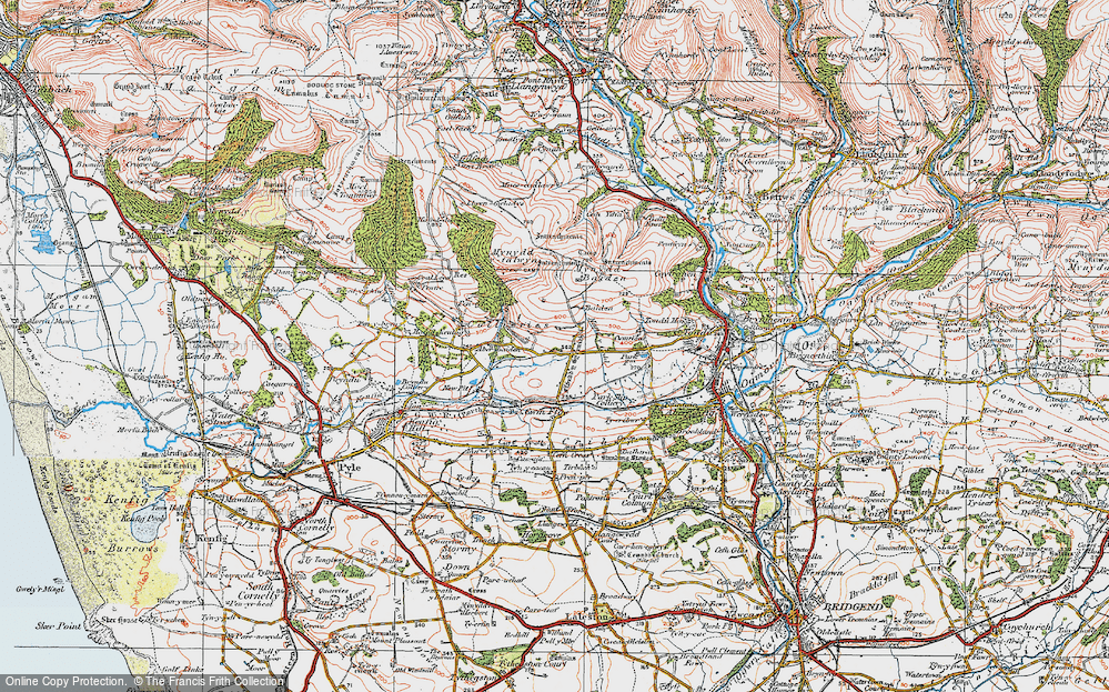 Old Map of Ffordd-y-Gyfraith, 1922 in 1922