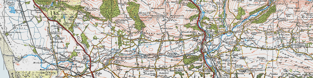 Old map of Ffordd-y-Gyfraith in 1922