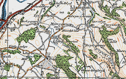 Old map of Brynglessy in 1919