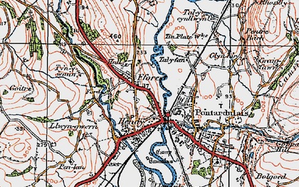 Old map of Fforest in 1923