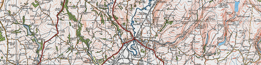 Old map of Fforest in 1923