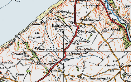 Old map of Ffos-y-ffîn in 1923