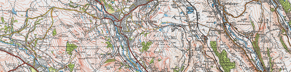 Old map of Ffos-y-frân in 1923