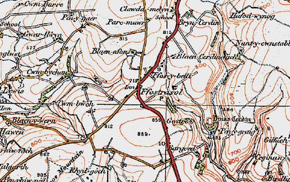 Old map of Ffostrasol in 1923
