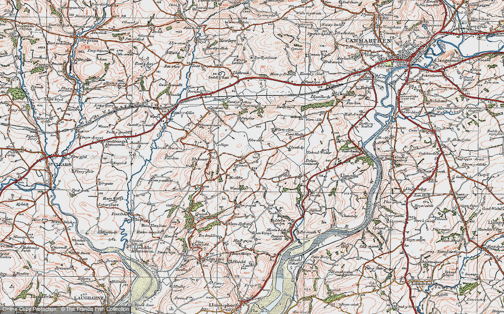 Old Map of Ffynnon, 1923 in 1923