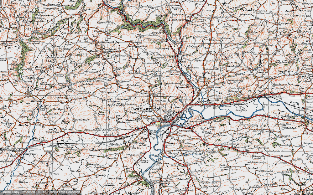 Old Map of Ffynnon-ddrain, 1923 in 1923