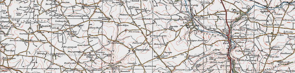 Old map of Ffynnon Gron in 1922