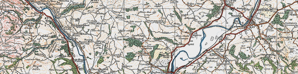 Old map of Blaenllundeg in 1919