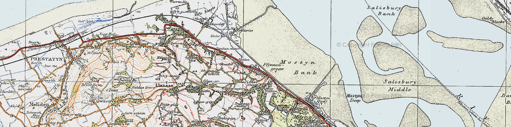 Old map of Ffynnongroyw in 1924