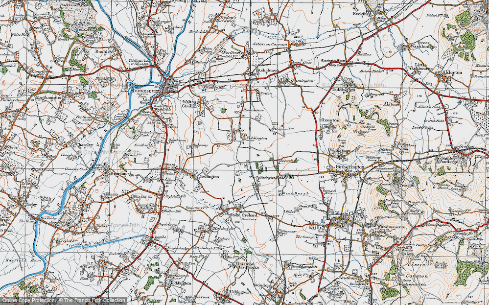 Old Map of Fiddington, 1919 in 1919