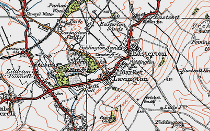 Old map of Fiddington Sands in 1919