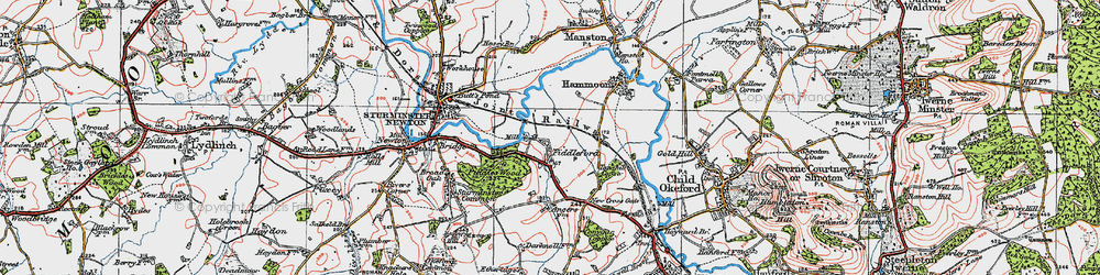 Old map of Fiddleford in 1919