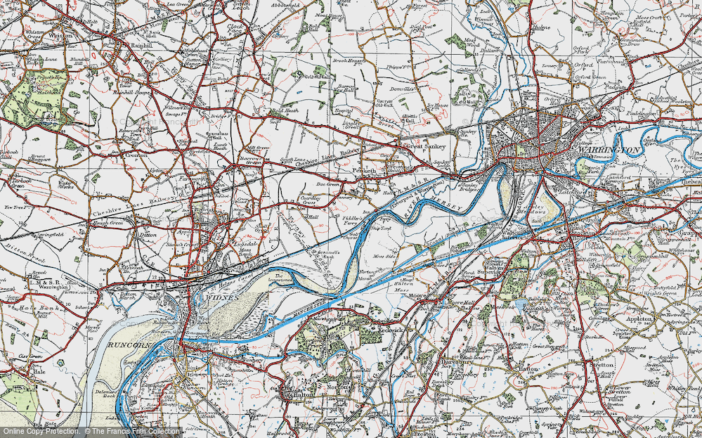 Old Map of Fiddler's Ferry, 1923 in 1923
