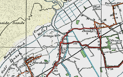 Old map of Fiddler's Ferry in 1924