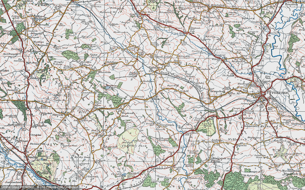 Old Map of Field, 1921 in 1921