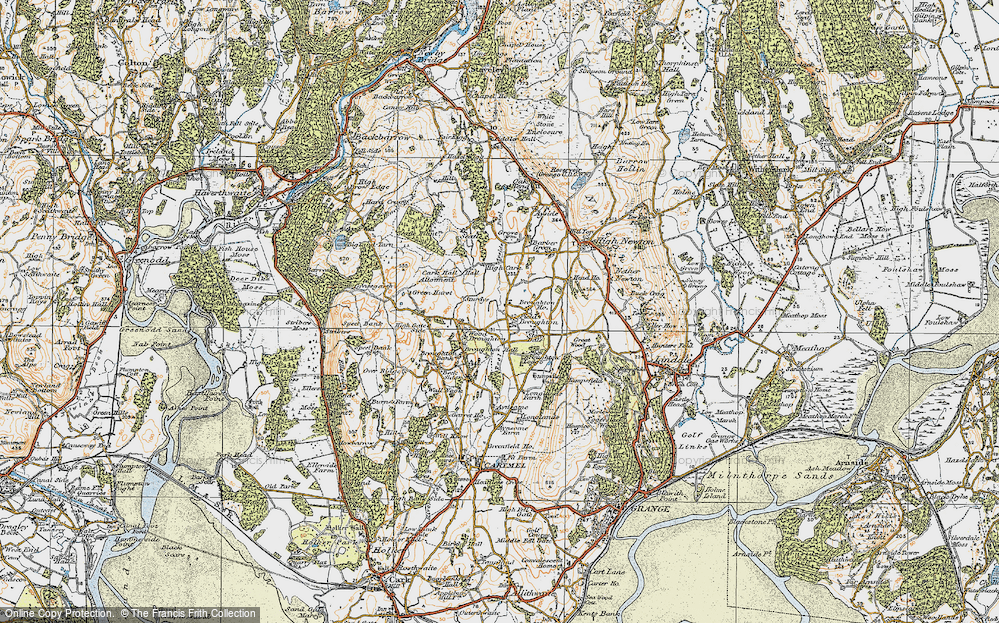 Old Map of Historic Map covering Broughton Ho in 1925