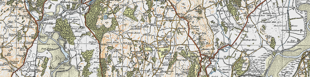 Old map of Field Broughton in 1925