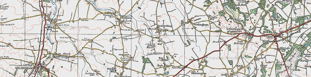 Old map of Field Dalling in 1921