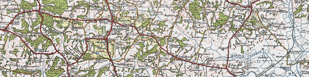 Old map of Field Green in 1921