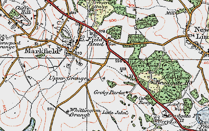 Old map of Bradgate Ho in 1921