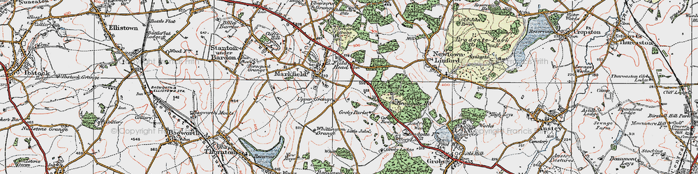 Old map of Lawn Wood in 1921