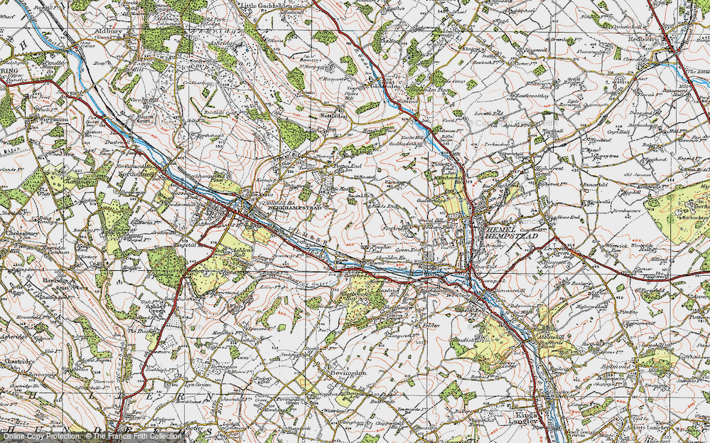 Old Map of Fields End, 1920 in 1920