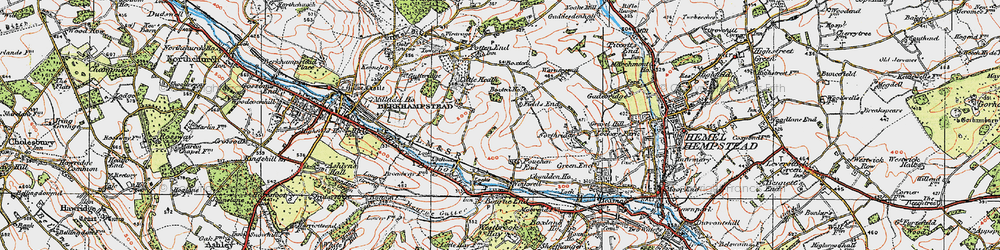 Old map of Fields End in 1920
