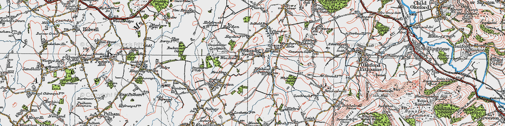 Old map of Fifehead Neville in 1919
