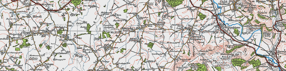Old map of Whitmore Coppice in 1919