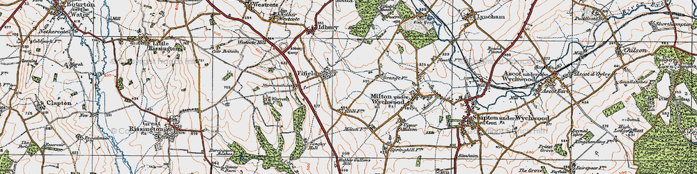 Old map of Fifield in 1919