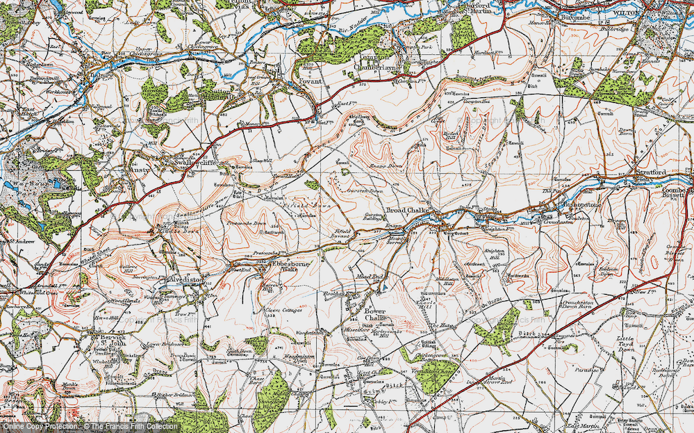 Old Map of Fifield Bavant, 1919 in 1919