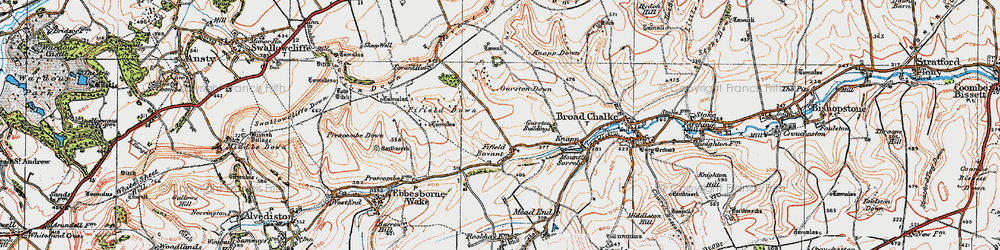 Old map of Fifield Bavant in 1919