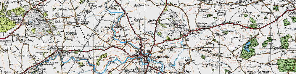 Old map of Back Br in 1919