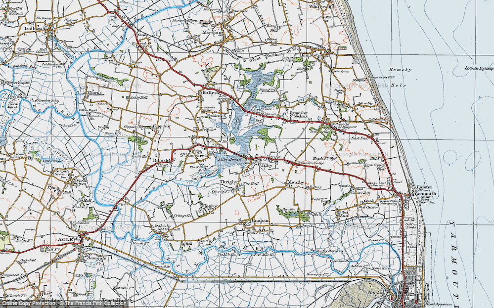 Old Map of Filby, 1922 in 1922