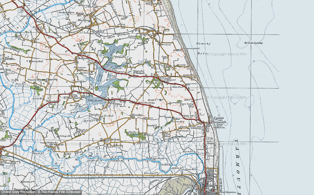 Old Map of Filby Heath, 1922 in 1922