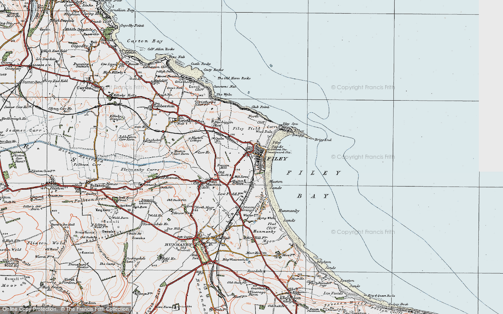 Old Map of Historic Map covering Brigg End in 1925
